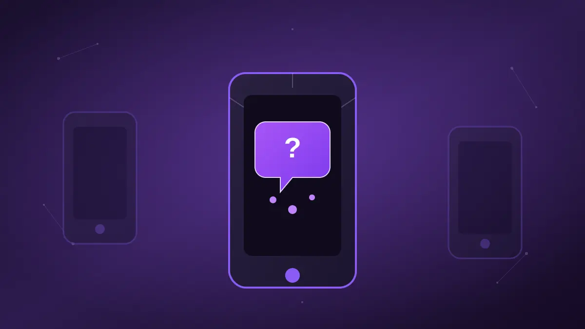Mystery viral apps concept showing a smartphone with a glowing anonymous message bubble
