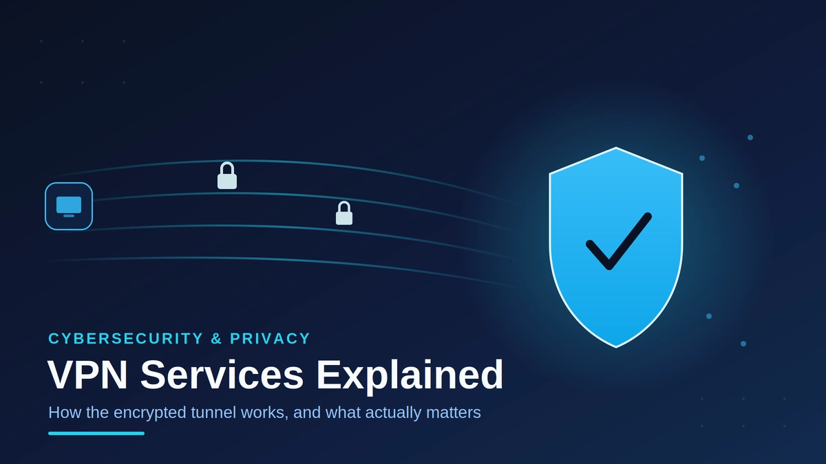 VPN services explained – encrypted tunnel connecting device to secure server
