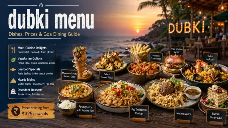 dubki menu: Prices, Dishes & Goa Dining Guide 2026