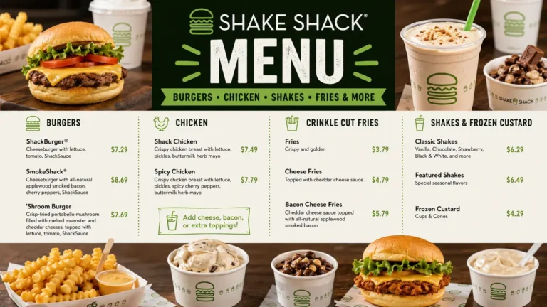 shake shack menu: Burgers, Chicken, Fries & Shakes